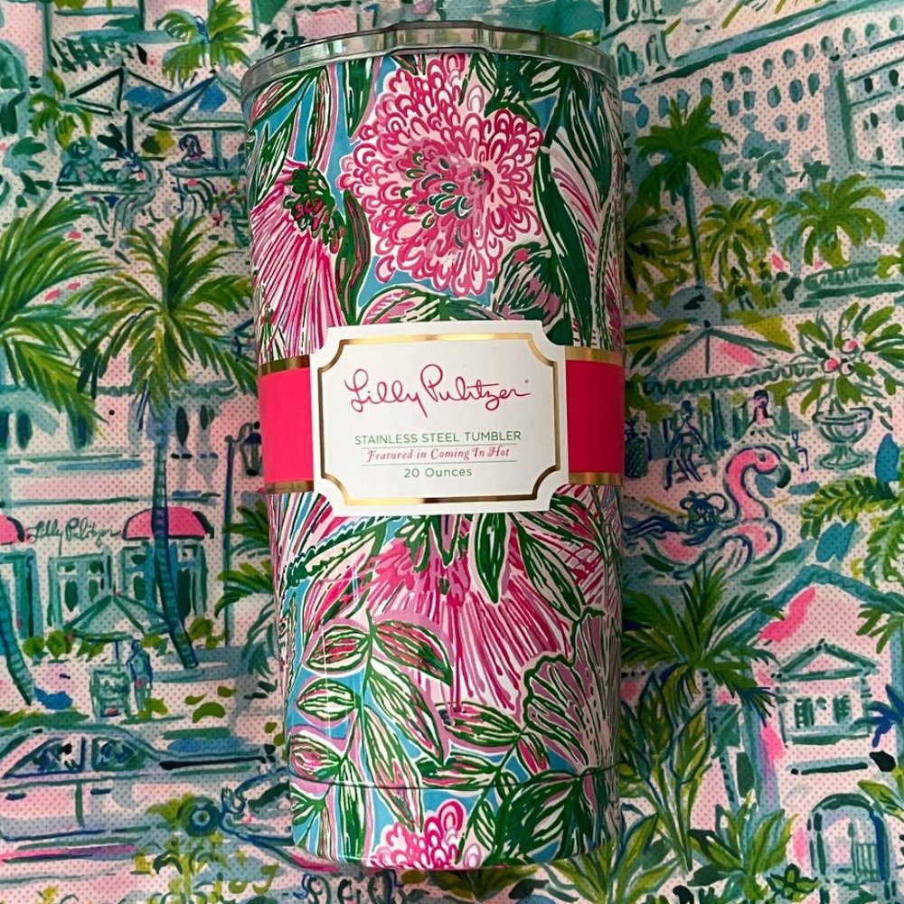 Lilly Pulitzer - "Coming In Hot" - Stainless Steel Tumbler 20oz  - NWT / NIB